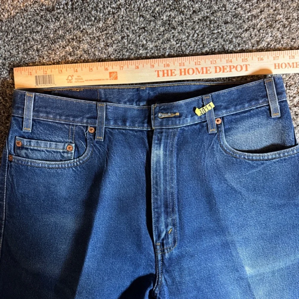 Vintage Levis 505 Mens 36x32 Starched Jeans Faded Dark Wash Straight Regular Fit
